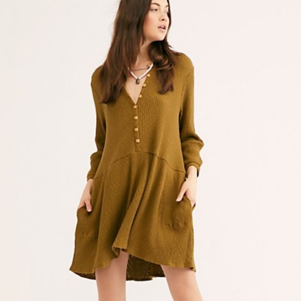 Free People FP Beach blossom button up t-shirt dress